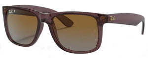 C113 RAY-BAN JUSTIN RB4165 6597T5 55 TRANSPARENT DARK BROWN / BROWN POLARIZED