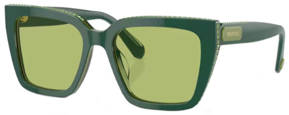 SW009 SWAROVSKI SK6013 101730 54  DARK GREEN / LIGHT GREEN FLASH SILVER