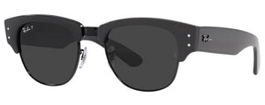 RB013 RAY-BAN MEGA CLUBMASTER RB0316S 136748 53 GRAY ON BLACK  BLACK POLARIZED