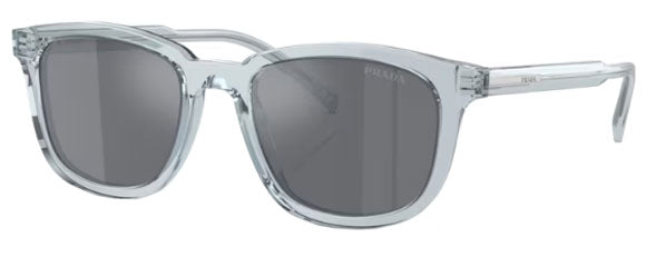 PR148 PRADA PR A21S 19T175 53 TRANSPARENT AZURE / DARK GREY FLASH SILVER