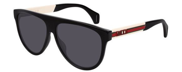 G148 GUCCI GG0462S 002 58 BLACK / WHITE / GREY