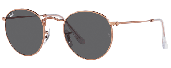 RB304 RAY-BAN ROUND METAL  RB3447 9202B1 53 ROSE GOLD  /  DARK GRAY