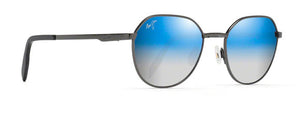 MJM043 MAUI JIM HUKILAU DBS845-02C 52 DARK GUNMETAL / DUAL MIRROR BLUE TO SILVER