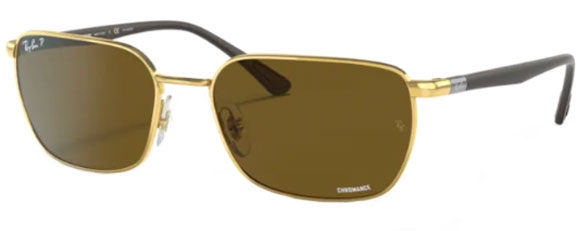 RB352 RAY-BAN RB3684CH 001/AN 58 GOLD / BROWN POLARIZED