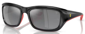 RB477 RAY-BAN RB4405M F6016G 59 BLACK ON RED / SILVER