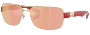 RB599 RAY-BAN RB3763M F1216Q 64 SILVER / BROWN MIRROR RED YELLOW