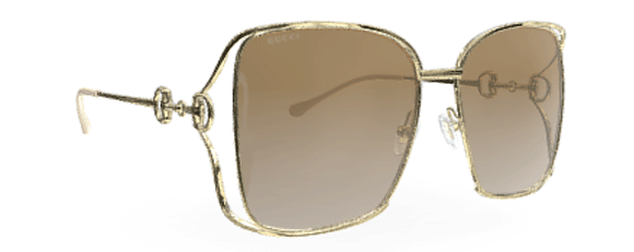 G111B GUCCI GG1020S 004 61 GOLD / BROWN GRADIENT