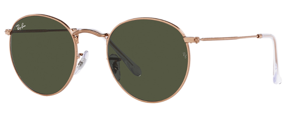 RB303 RAY-BAN ROUND METAL  RB3447 920231 53 ROSE GOLD  /  GREEN
