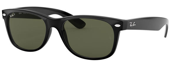 B2 RAY-BAN NEW WAYFARER RB2132 901/58 55 BLACK / G-15 GREEN POLARIZED