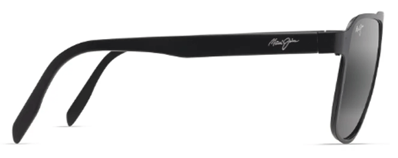 MJM003 MAUI JIM 2ND REEF 607-02 59 SATIN BLACK  NEUTRAL GREY