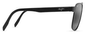 MJM003 MAUI JIM 2ND REEF 607-02 59 SATIN BLACK  NEUTRAL GREY