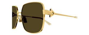 BV19 BOTTEGA VENETA BV1199S-002 59 GOLD  /  BROWN