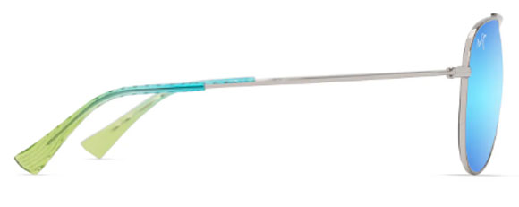 MJM186 MAUI JIM HAU'OLI B665-17B SHINY SILVER BLUE GREEN / BLUE HAWAII