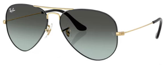 RB569 RAY-BAN AVIATOR LARGE METAL RB3025 9271GK 58 BLACK ON ARISTA / BLUE VINTAGE GRADIENT BLACK
