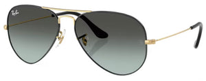 RB569 RAY-BAN AVIATOR LARGE METAL RB3025 9271GK 58 BLACK ON ARISTA / BLUE VINTAGE GRADIENT BLACK