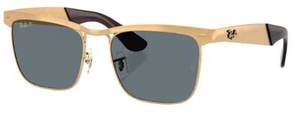 RB629 RAY-BAN WAYFARER DELUXE RB3875 92763R 56 SANDBLASTED LEGEND GOLD / DARK BLUE POLAARIZED