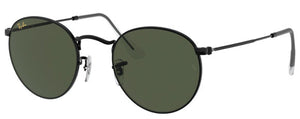 D346 RAY-BAN ROUND METAL RB3447 919931 53 BLACK / G-15 GREEN