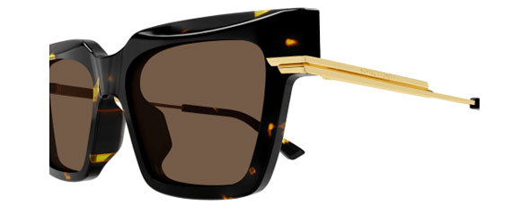 BV13 BOTTEGA VENETA BV1242S-002 53 HAVANA GOLD  /  BROWN