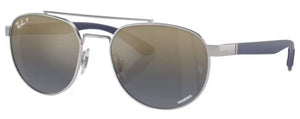 RB373 RAY-BAN RB3736CH 003/J0 56 SILVER  / BLUE & GOLD POLARIZED