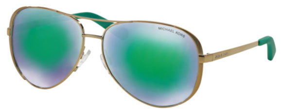 MK67 MICHAEL KORS CHELSEA MK5004 10043R 59 GOLD / GREEN MIRRORED POLARIZED