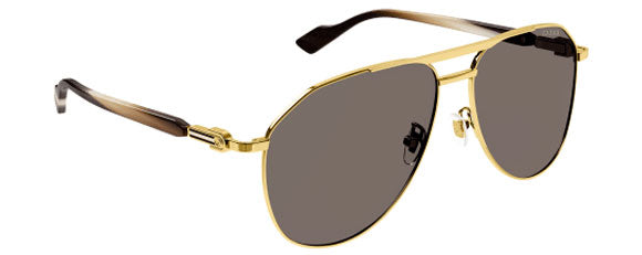 G208 GUCCI GG1220S-002 59 GOLD  / BROWN