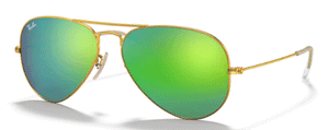 Z94 RAY-BAN AVIATOR LARGE METAL RB3025 112/19 58 MATTE ARISTA / GRAY MIRRORED GREEN