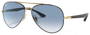 RB578 RAY-BAN RB3675 90003F 58 BLACK ON GOLD / LIGHT BLUE