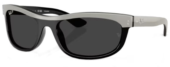 RB691 RAY-BAN BALORAMA RB2489 144248 62 GREY ON BLACK / POLAR BLACK POLARIZED