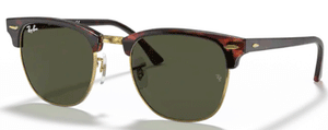 E64 RAY-BAN CLUBMASTER RB3016 W0366 51 MOCK TORTOISE ON ARISTA / G-15 GREEN
