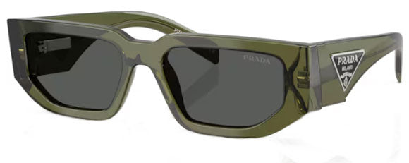 PR176 PRADA PR 09ZS 25A40L 54 TRANSPARENT MILITARY GREEN / DARK GREY