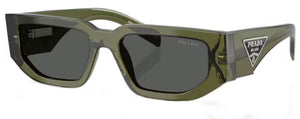 PR176 PRADA PR 09ZS 25A40L 54 TRANSPARENT MILITARY GREEN / DARK GREY
