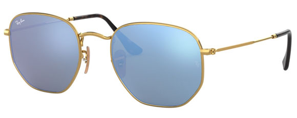 H73 RAY-BAN HEXAGONAL RB3548N 001/9O 54  ARISTA  / LIGHT BLUE FLASH