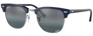 RB232 RAY-BAN CLUBMASTER RB3016 1366G6 55 BLUE ON SILVER  SILVER BLUE POLARIZED