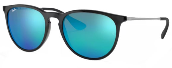 B73 RAY-BAN ERIKA RB4171 601/55 54 BLACK / BLUE MIRRORED