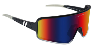 BL001 BLENDERS ECLIPSE PHANTOM BOSS BE3117 59 MATTE BLACK TO CLEAR FADE / BLUE - RED MIRRORED POLARIZED