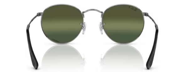 RB307 RAY-BAN ROUND METAL  RB3447 004/G4 53 GUNMETAL CLEAR  /  GREEN GRADIENT MIRRORED POLARIZED