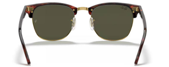 B96  RAY-BAN CLUBMASTER RB3016 W0366 49 TORTOISE ON GOLD / GREEN