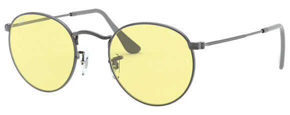 E41 RAY-BAN ROUND METAL RB3447 004/T4 50 GUNMETAL / LIGHT YELLOW