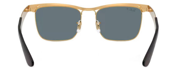 RB628 RAY-BAN WAYFARER DELUXE RB3875 92763R 53 SANDBLASTED LEGEND GOLD / DARK BLUE POLAARIZED