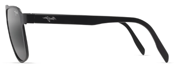 MJM003 MAUI JIM 2ND REEF 607-02 59 SATIN BLACK  NEUTRAL GREY