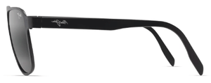 MJM003 MAUI JIM 2ND REEF 607-02 59 SATIN BLACK  NEUTRAL GREY