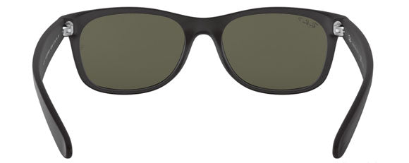 A40 RAY-BAN NEW WAYFARER RB2132 622/58 55 MATTE RUBBER BLACK / GREEN POLARIZED