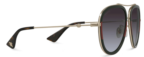 G119 GUCCI GG0062S 003 57 GOLD GREEN A Million Sunglasses