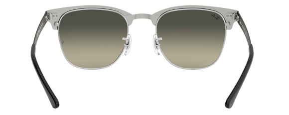 C98  RAY-BAN CLUBMASTER METAL RB3716 900471 51 BLACK ON SILVER / LIGHT GRAY GRADIENT DARK GRAY