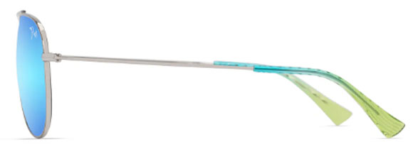 MJM186 MAUI JIM HAU'OLI B665-17B SHINY SILVER BLUE GREEN / BLUE HAWAII