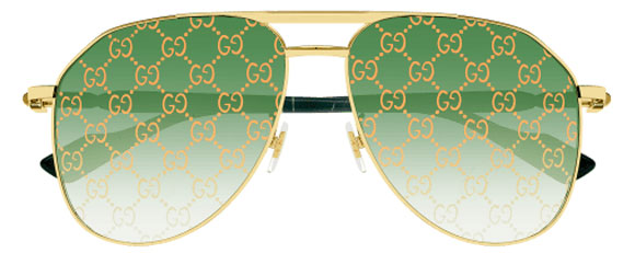 G209 GUCCI GG1220S-004 59 GOLD  / GREEN