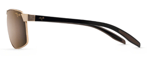 MJ331 MAUI JIM THE BIRD H835-16 61.5 GOLD WITH BLACK TEMPLE AND BROWN RUBBER  / HCL BRONZE