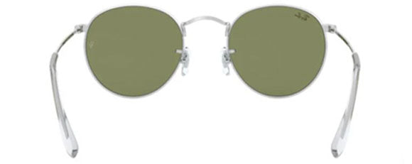 E72 RAY-BAN ROUND METAL RB3447 91984E 53 POLISHED SILVER / BOTTLE GREEN