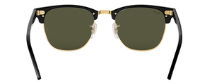 F9 RAY-BAN CLUBMASTER RB3016 W0365 51 BLACK ON ARISTA / G-15 GREEN