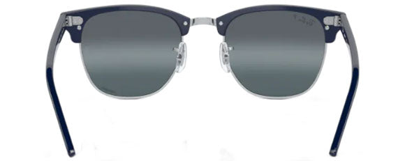 RB232 RAY-BAN CLUBMASTER RB3016 1366G6 55 BLUE ON SILVER  SILVER BLUE POLARIZED